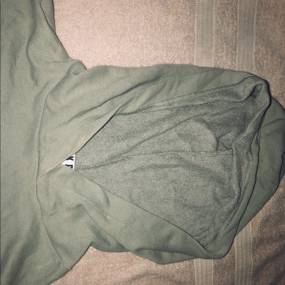 PINK VS military green cropped hoodie - Picture 3 of 4